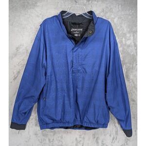 Dryjoys by Footjoy Pullover Mens Large Blue Windbreaker Golf Shirt Jacket EUC